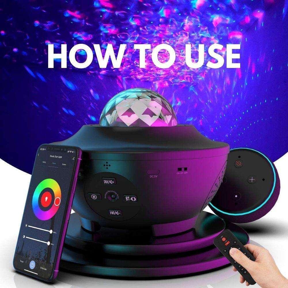 Galaxy Star Projector remote control and app connection guide