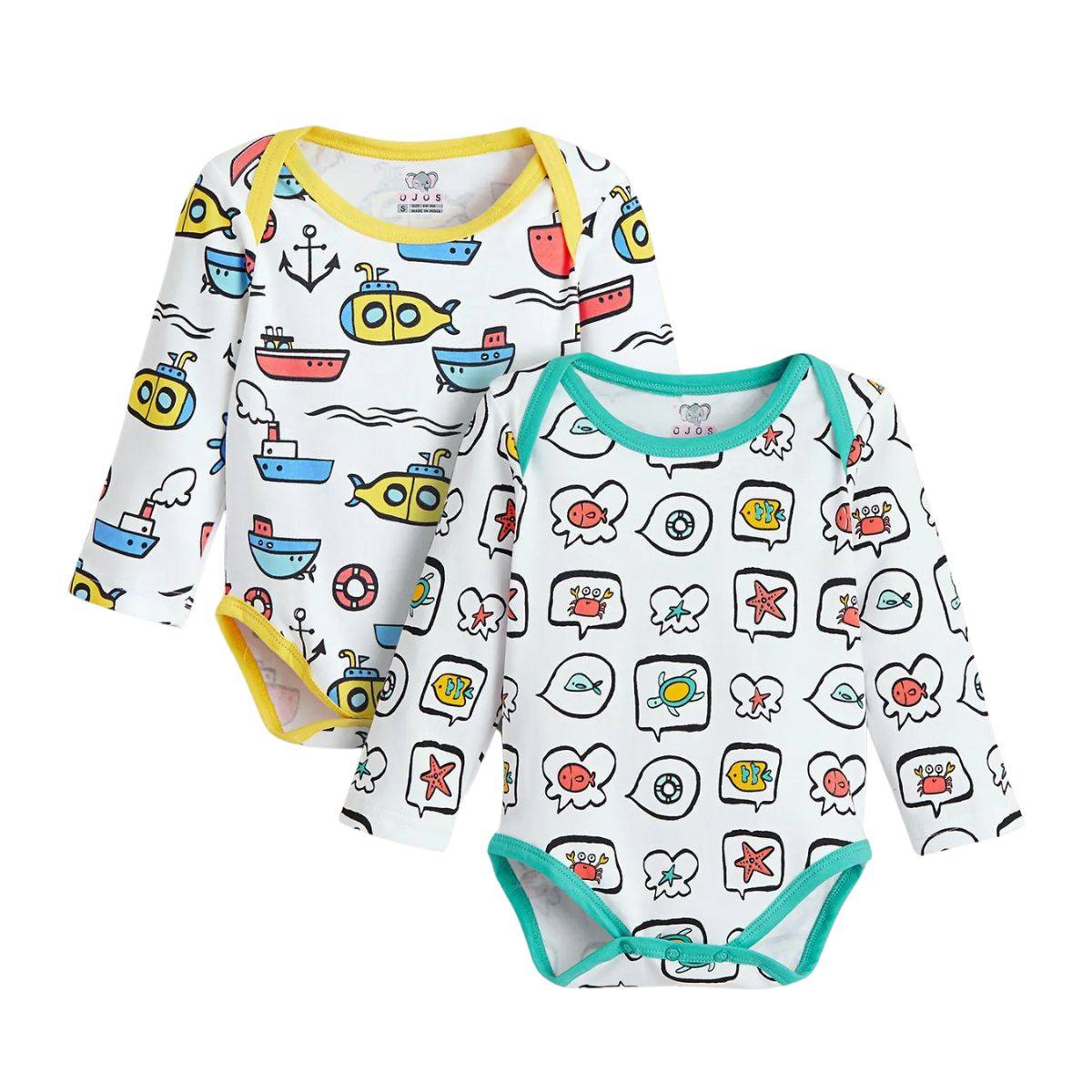 Feather & Fawn OJOS Long Sleeve Baby Bodysuit
