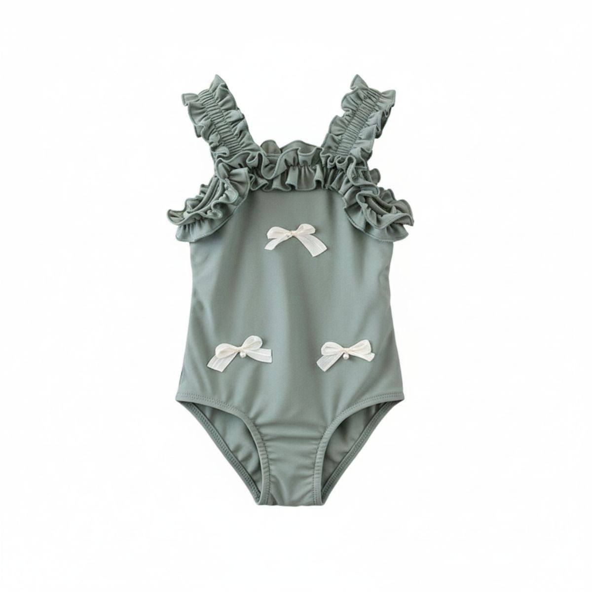 Feather & Fawn Ruffled Bow One-Piece Swimsuit | Baby & Toddler Swimwear
