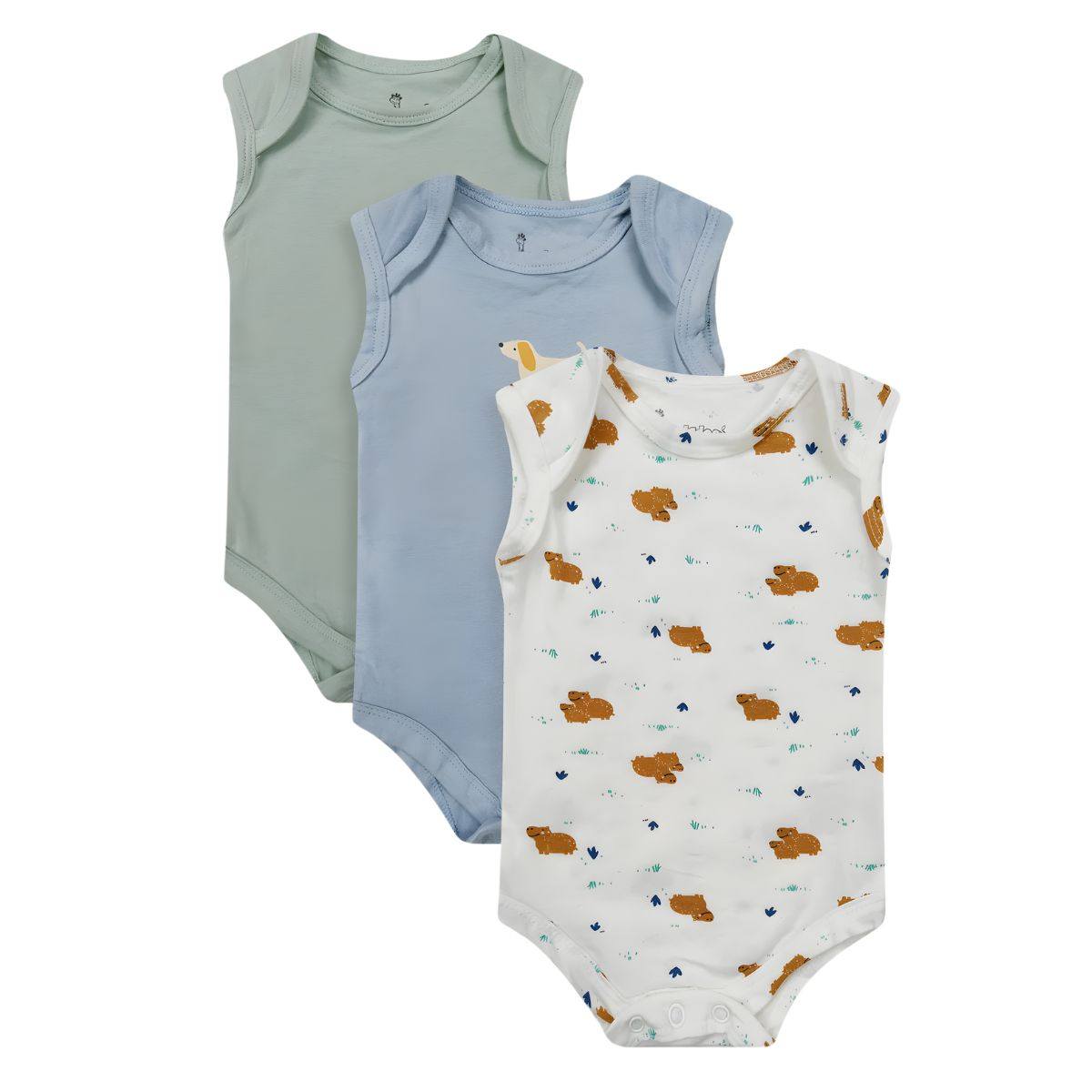 Feather & Fawn Hoodadoo Baby Sleeveless Bodysuits
