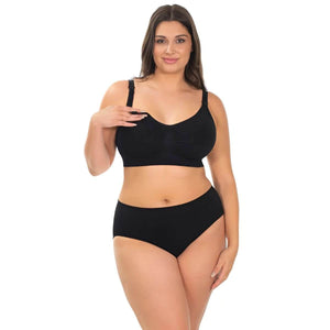 B Free Bamboo Wire Free Maternity and Nursing Bra in soft breathable bamboo fabric with removable padding and easy nursing access