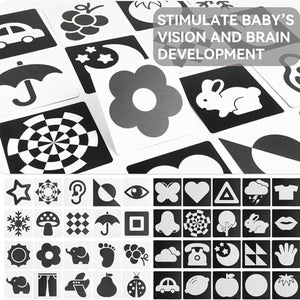 BabiePlay High - Contrast Baby Flashcards for Visual Stimulation & Brain Development Visual Stimulation Cards