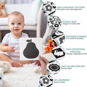 BabiePlay High - Contrast Baby Flashcards for Visual Stimulation & Brain Development Visual Stimulation Cards