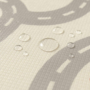 Large baby play mat 200x180 cm foldable waterproof reversible foam with colorful city and cloud designs