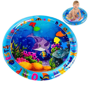Babieplay Tummy Time Sensory Mat with water and floating toys for baby motor skills development