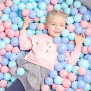 BabiePlay Ultimate Foam Ball Pit with pastel balls for indoor children’s play and skill development
