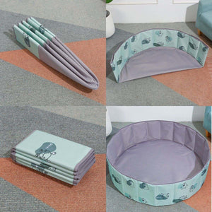 BabiePlay Ultimate Foam Ball Pit with colorful pastel balls for indoor play and skill development in a safe foam barrier