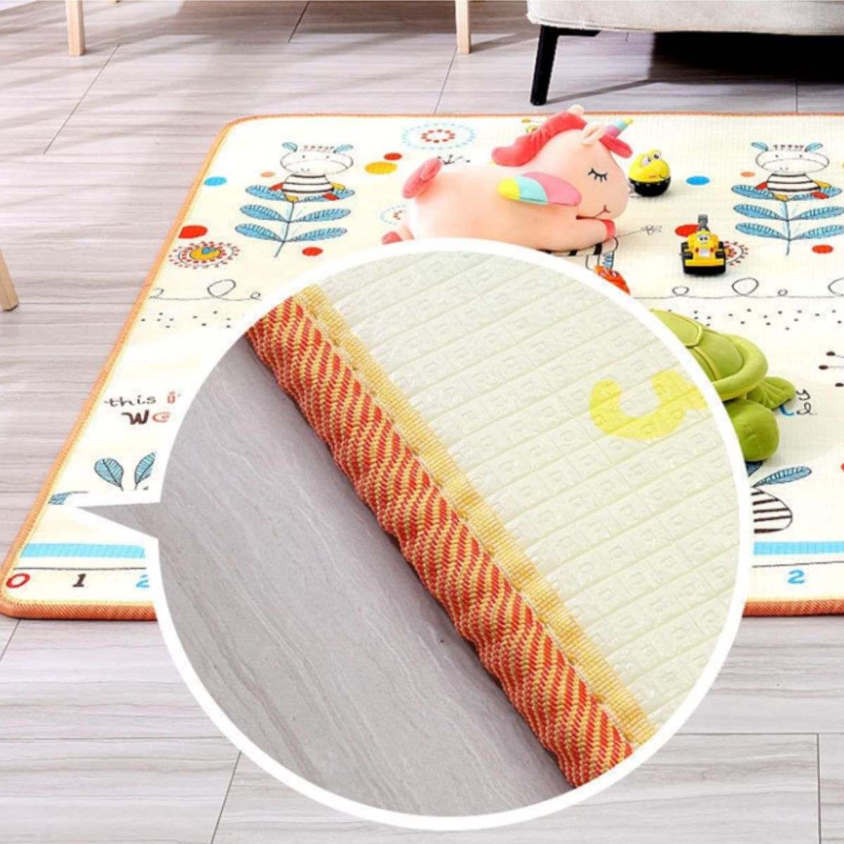 BabiePlay Versatile 0.8cm Waterproof Reversible Rollable & Foldable Play Mat Foldable Mat