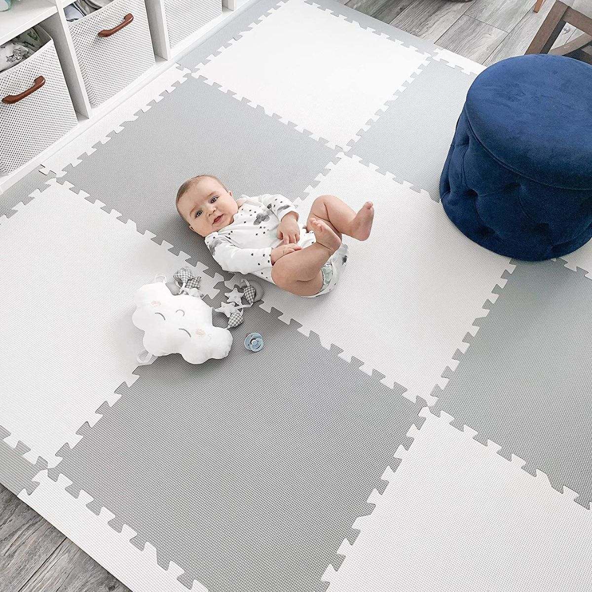 BabiesMart SoftSteps Baby Play Mat interlocking durable foam mat with non-toxic, non-slip surface for safe baby play and development