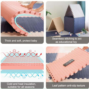 Pink Collection Foam Mats interlocking baby play mats in soft pink tones