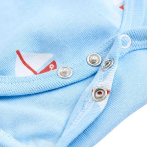 Feather & Fawn Hopscotch short sleeve baby bodysuit with nautical prints