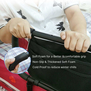 MaterniCare RiseEase adjustable bed rails for elderly with foam handle and storage pockets
