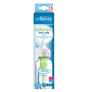 Dr Brown's Options+ Anti Colic Bottle Narrow Neck with Level 1 Teat, 120ml & 250ml Baby Bottle
