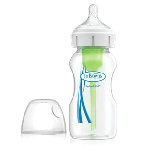 Dr Brown's Options+ Anti Colic Wide Neck Bottle with Level 1 Teat, 270ml Baby Bottle
