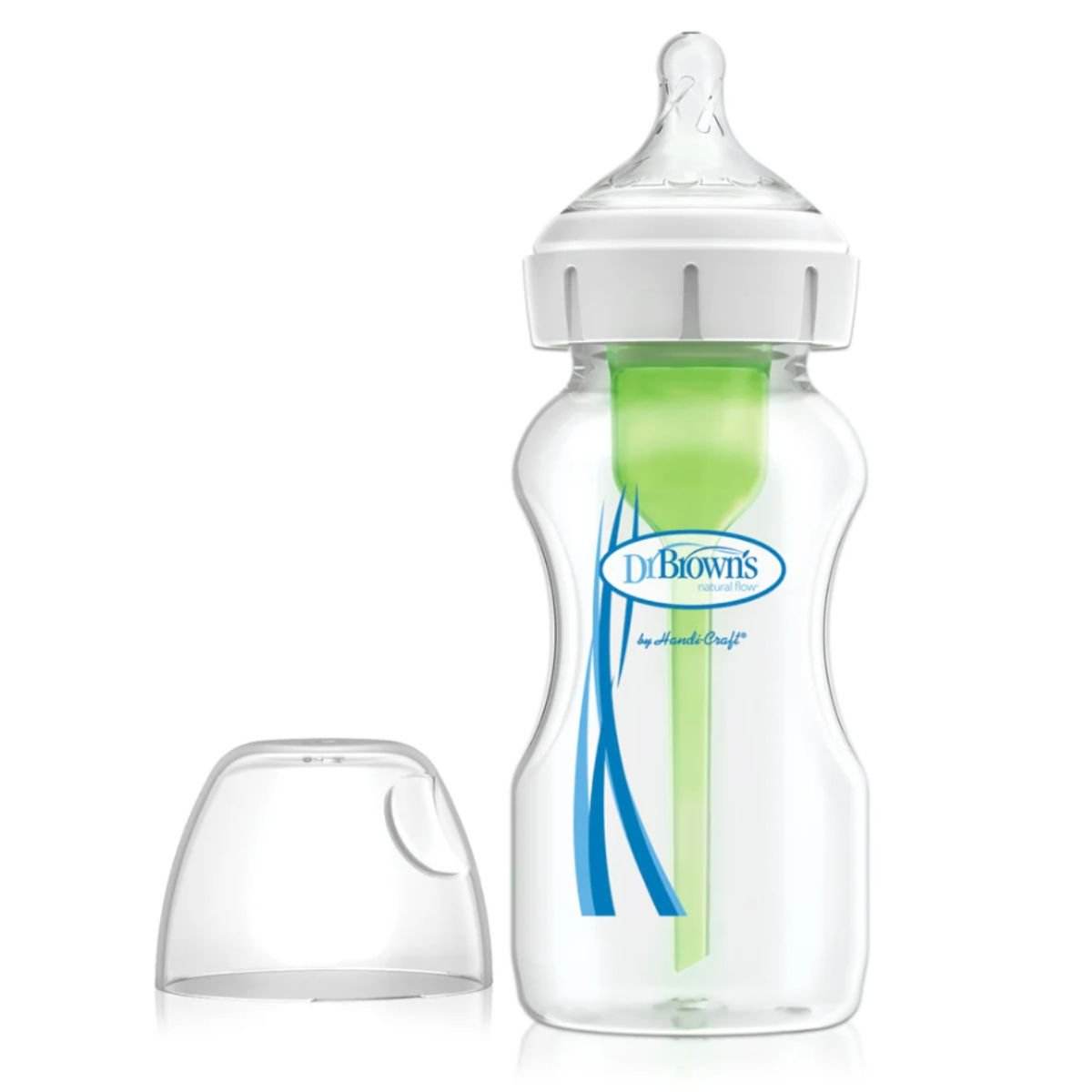 Dr Brown's Options+ Anti Colic Wide Neck Bottle with Level 1 Teat, 270ml Baby Bottle