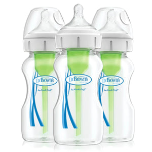 Dr Brown's Options+ Anti Colic Wide Neck Bottle with Level 1 Teat, 270ml Baby Bottle