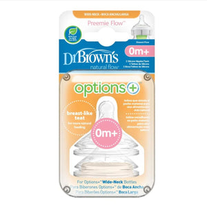 Dr Brown's Options+ Anti Colic Wide Neck Teats Baby Bottle Nipples
