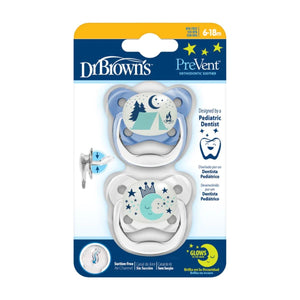 Dr Brown's PreVent Glow in the Dark Butterfly Shield Soother Pacifiers