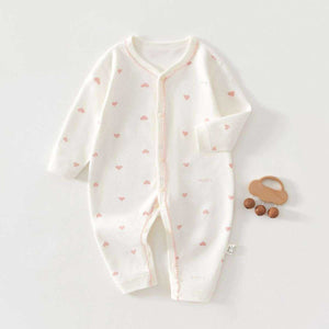 Feather & Fawn all-season cotton baby romper with full front snaps