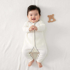 Feather & Fawn all-season cotton baby romper with full front snaps