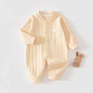 Feather & Fawn all-season cotton baby romper with full front snaps