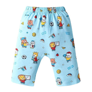 Feather & Fawn Babyhug Cotton Knit Full Sleeve Giraffe Onesie Set with Leggings & Cap | Light Blue Baby Clothes