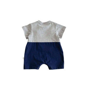 Feather & Fawn Bear Pocket Navy Romper Baby Clothes