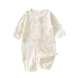 Feather & Fawn breathable cotton baby romper with full front snaps