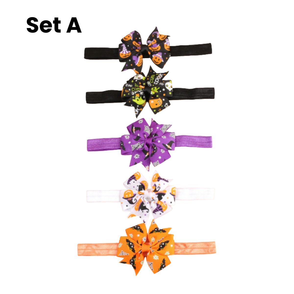 Feather & Fawn Halloween Baby Bow Headbands | Set A or Set B Halloween