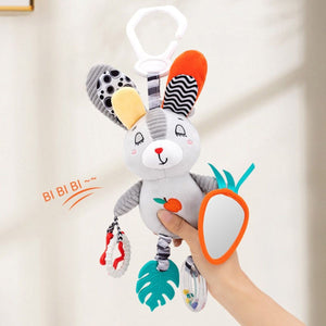 Feather & Fawn Hanging Toy for Prams & Strollers | Penguin, Bee, Rabbit, Parrot Pram Hanging Toy