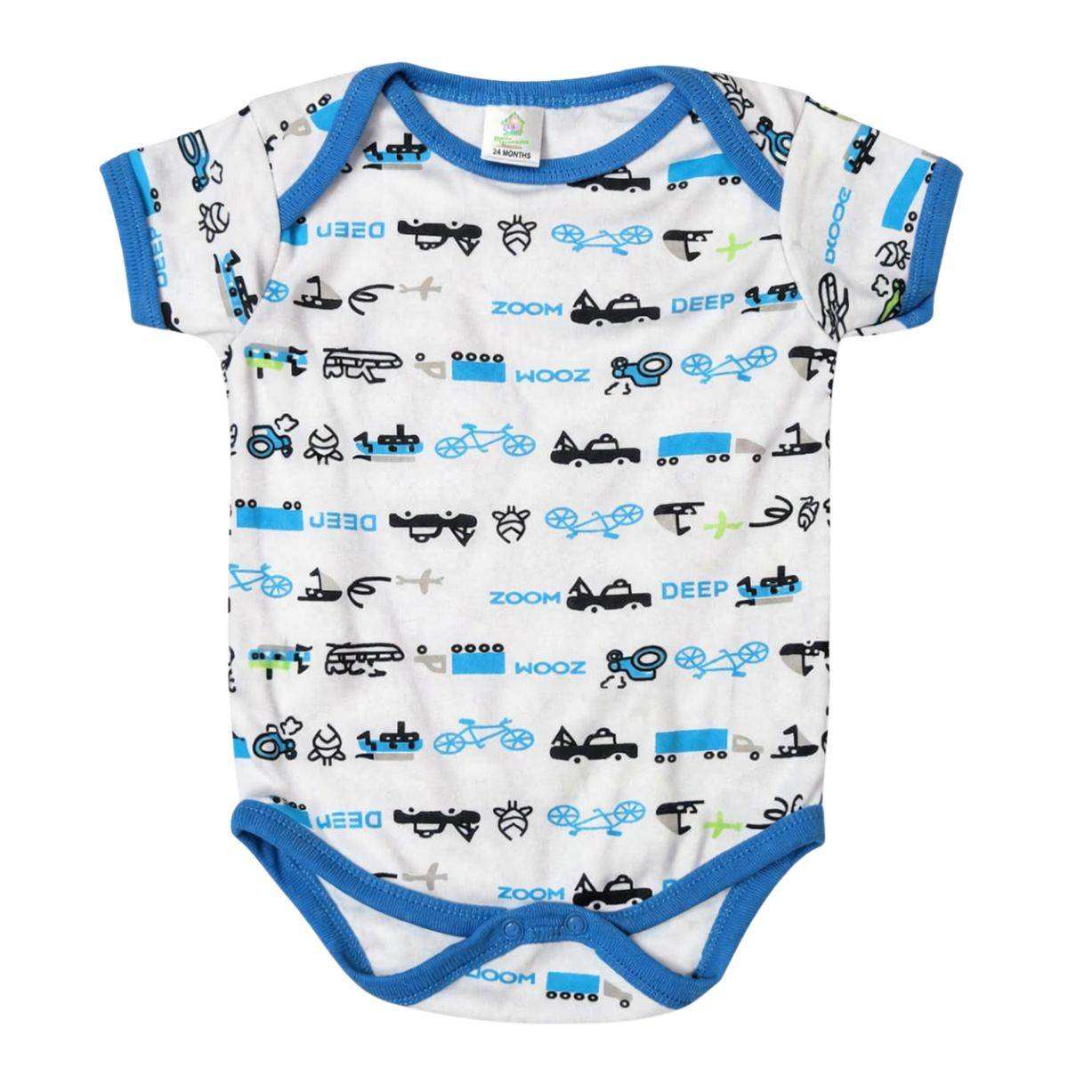 Feather & Fawn Hopscotch short sleeve baby bodysuit with red sailboat print