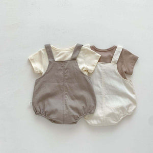 Feather & Fawn Mignon Bear Overall Romper Baby Clothes