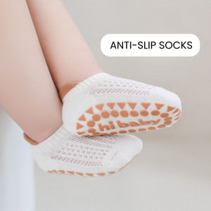 Feather & Fawn Non - slip Socks Safe & Snug Grippy Cotton Socks Baby Socks