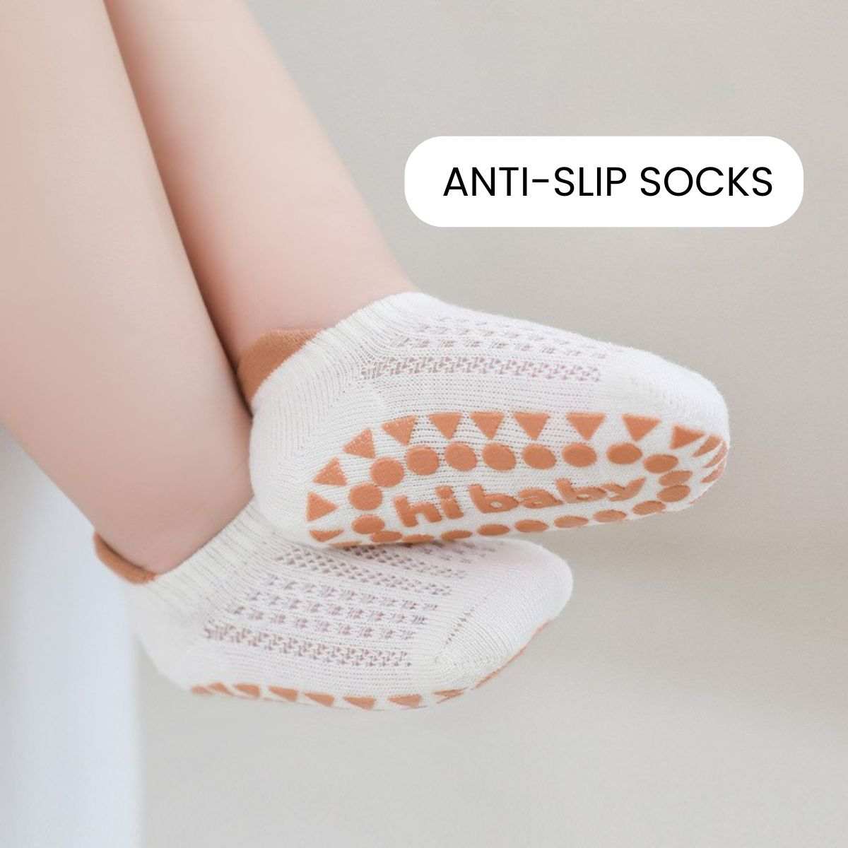 Feather & Fawn Non - slip Socks Safe & Snug Grippy Cotton Socks Baby Socks