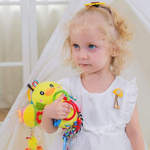 Feather & Fawn Plush Pram Hanging Animal Toy | Rabbit, Bird, Duck & Butterfly Pram Hanging Toy