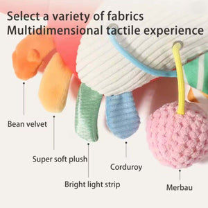 Feather & Fawn Pram Hanging Toy Sensory Plush Toy with Squeaker | Crab & Zebra Pram Hanging Toy