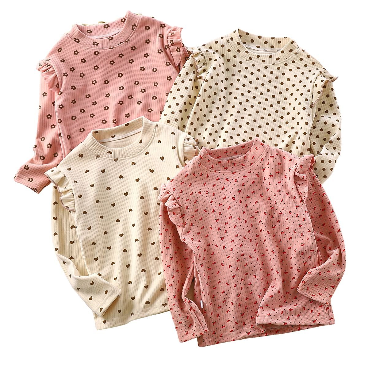 Feather & Fawn Ribbed Thick Ruffle Long - Sleeve Top Baby Clothes