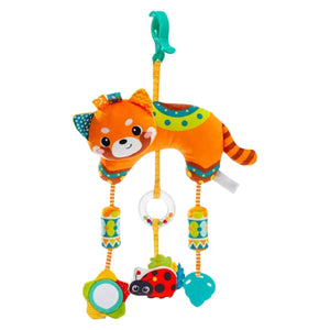 Feather & Fawn Sensory Animals Baby Hanging Toy For Pram With Teether Pram Hanging Toy