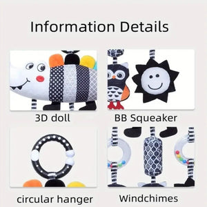 Feather & Fawn Sensory Hanging Toy For Pram | Crocodile & Caterpillar Pram Hanging Toy