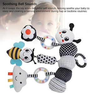 Feather & Fawn Sensory Hanging Toy For Pram | Crocodile & Caterpillar Pram Hanging Toy