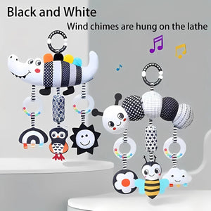 Feather & Fawn Sensory Hanging Toy For Pram | Crocodile & Caterpillar Pram Hanging Toy