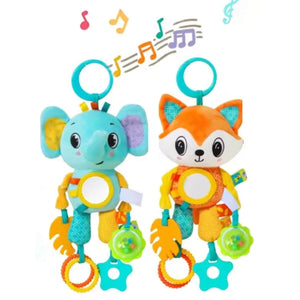 Feather & Fawn Sensory Hanging Toy For Pram | Elephant & Fox Pram Hanging Toy