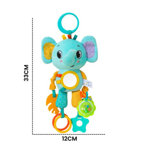 Feather & Fawn Sensory Hanging Toy For Pram | Elephant & Fox Pram Hanging Toy