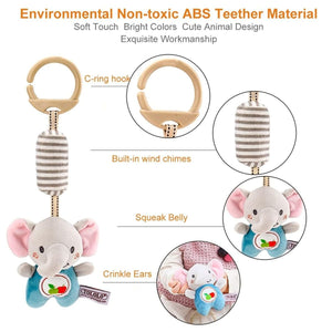 Feather & Fawn Sensory Plush Wind Chime Toy & Hanging Toy for Cribs & Strollers Pram Hanging Toy