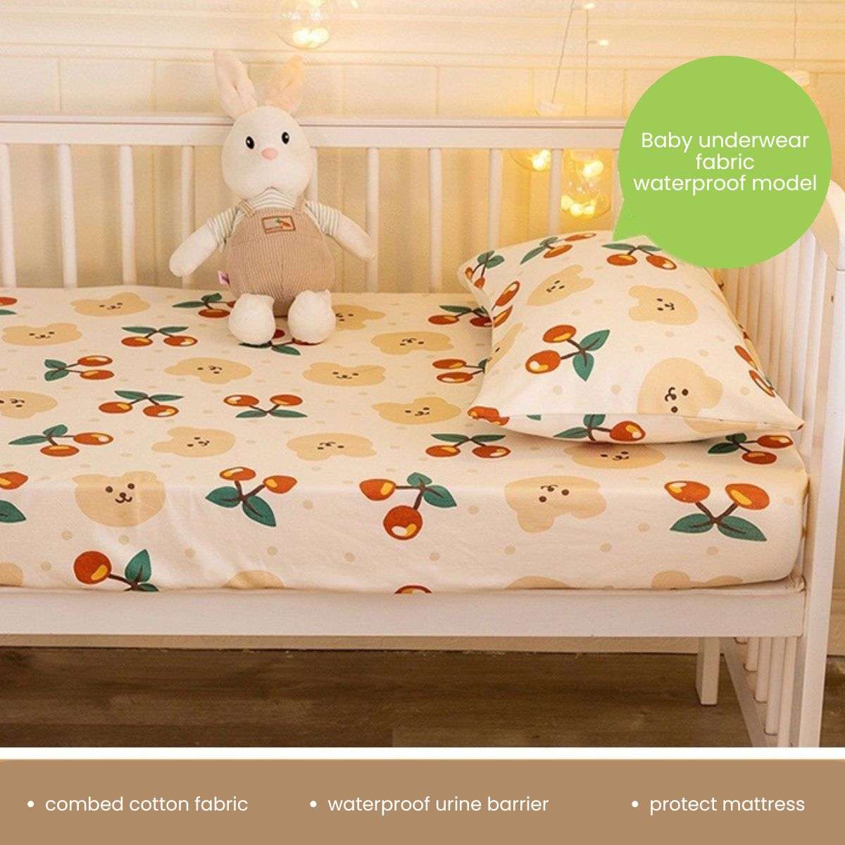 Feather & Fawn Snug & Safe Cotton Waterproof Fitted Sheets For Cots & Bassinets Fitted Sheet