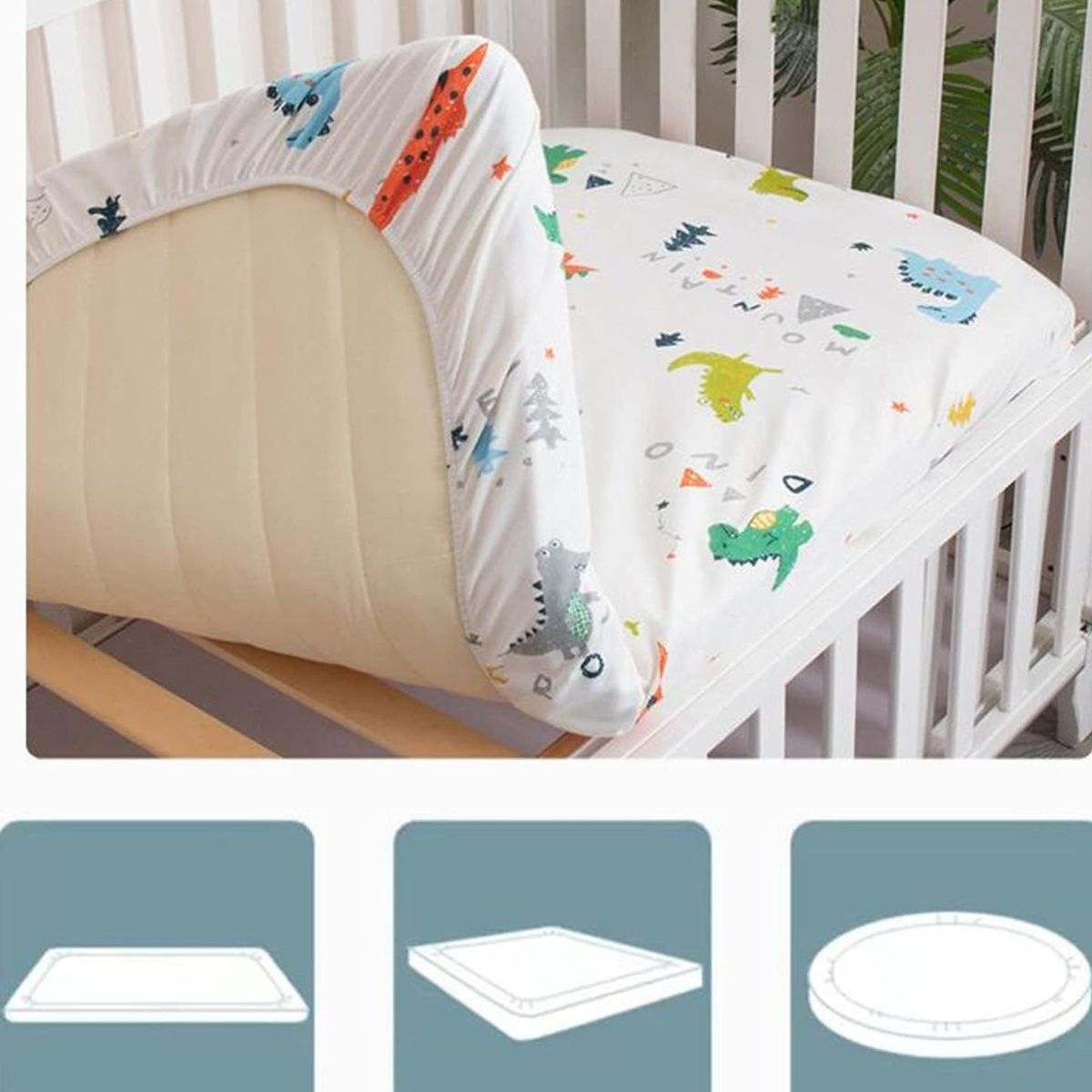 Feather & Fawn Snug & Safe Cotton Waterproof Fitted Sheets For Cots & Bassinets Fitted Sheet