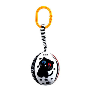 Feather & Fawn Squeaky Sensory Hanging Toy | Visual Developmental Black & White Shapes Pram Hanging Toy