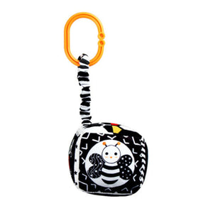 Feather & Fawn Squeaky Sensory Hanging Toy | Visual Developmental Black & White Shapes Pram Hanging Toy