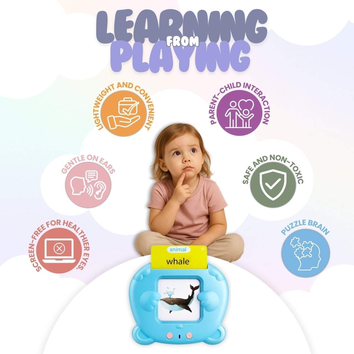 kidst 510 Word Talking Flash Cards | Toddler Speech & Learning Toy Vocabulary Builder Talking Flash Cards