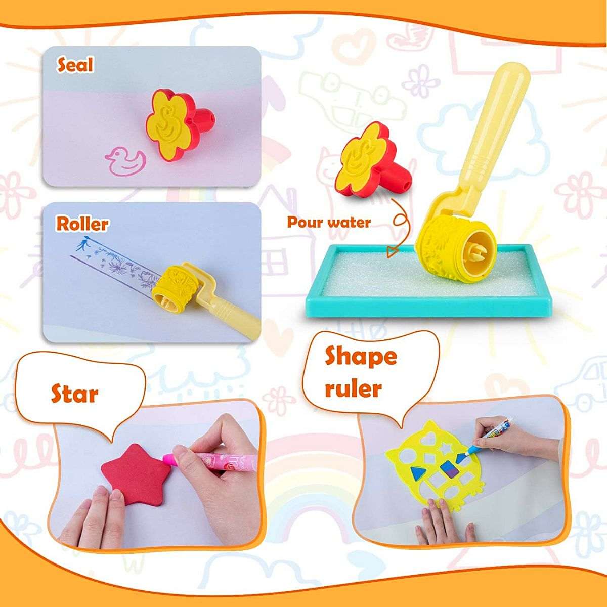 Kidst Aqua Water Doodle Mat for mess-free, reusable water drawing and educational play